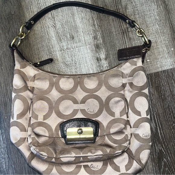 Coach Brown Hobo Bag with Signature Style - Picture 2 of 5